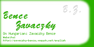 bence zavaczky business card